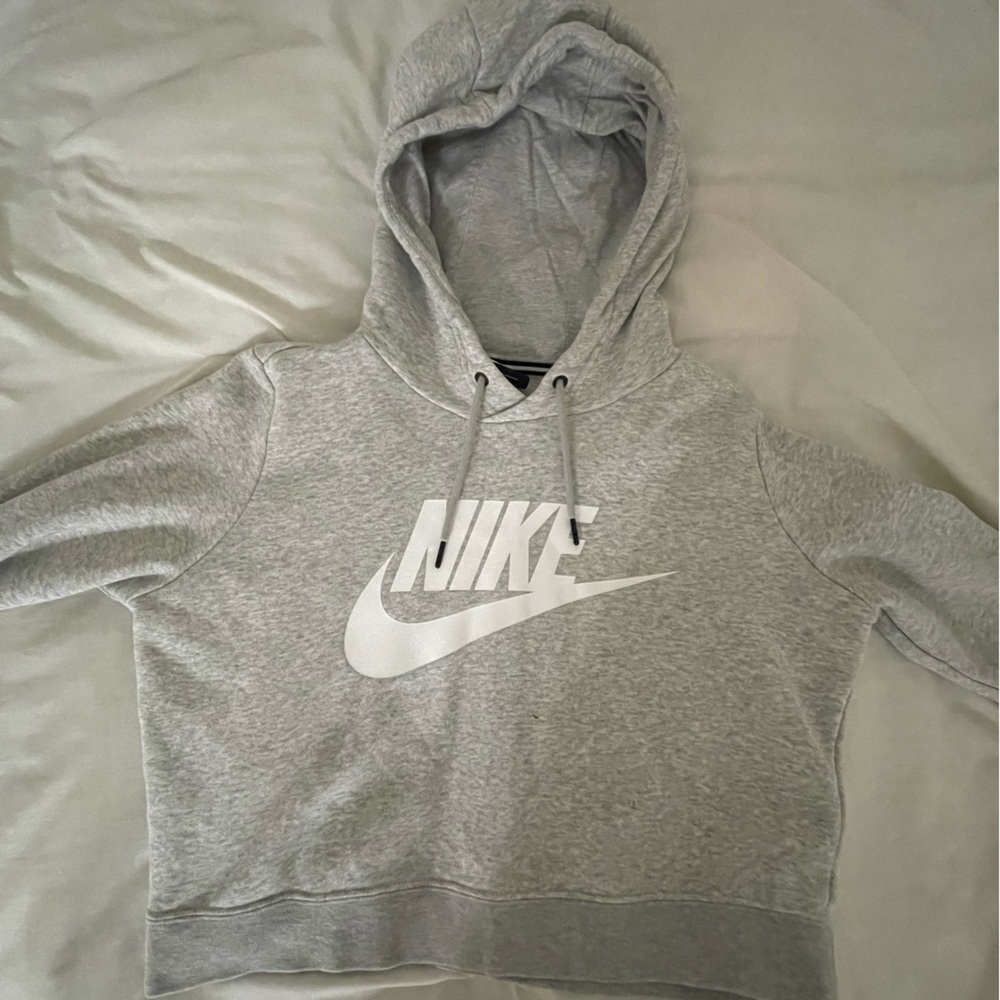 Grey Nike cropped hoodie
